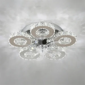 5 Ring Crystal Led Chandelier/Ceiling Mirror